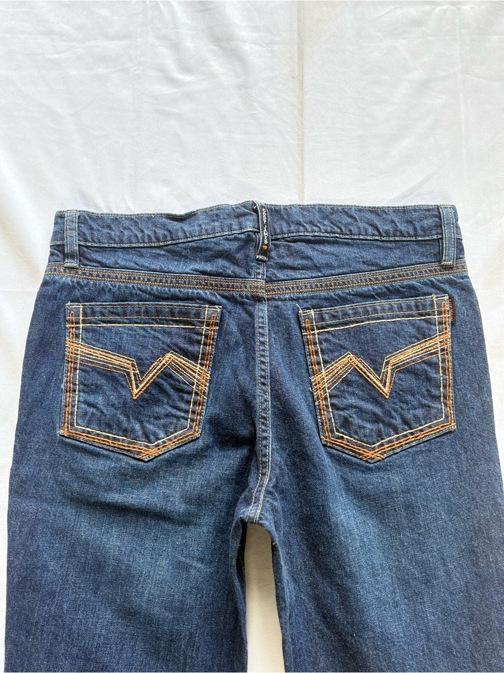 Y2K 2000s style Embroidered Blue Bootcut Jeans | $43